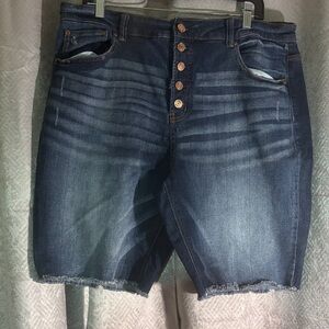 Time and Tru Dark Blue High Rise Shorts